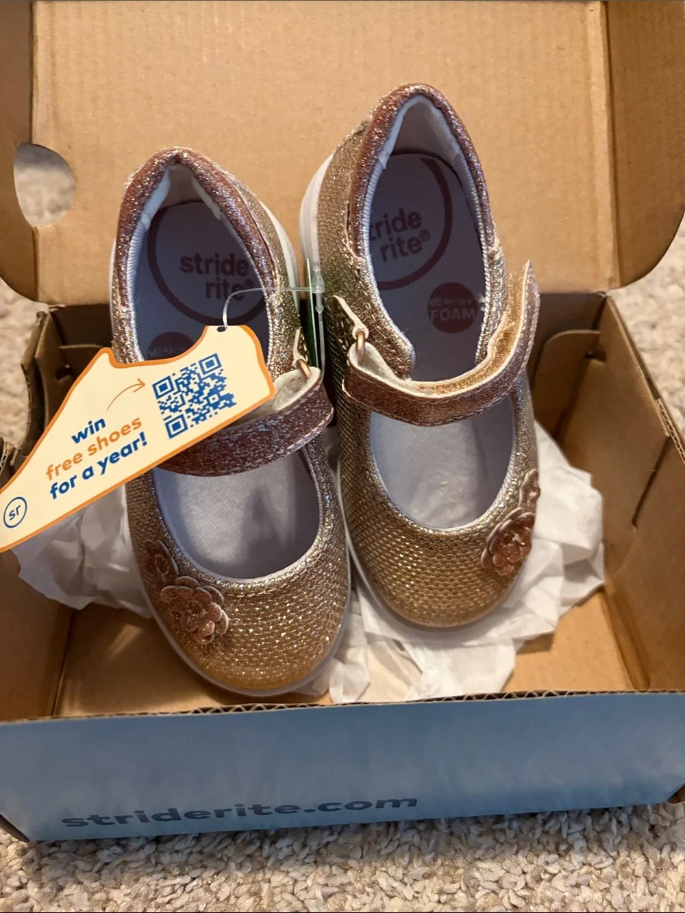 Stride Rite Holly Rose Gold Toddler Mary Jane Shoes
